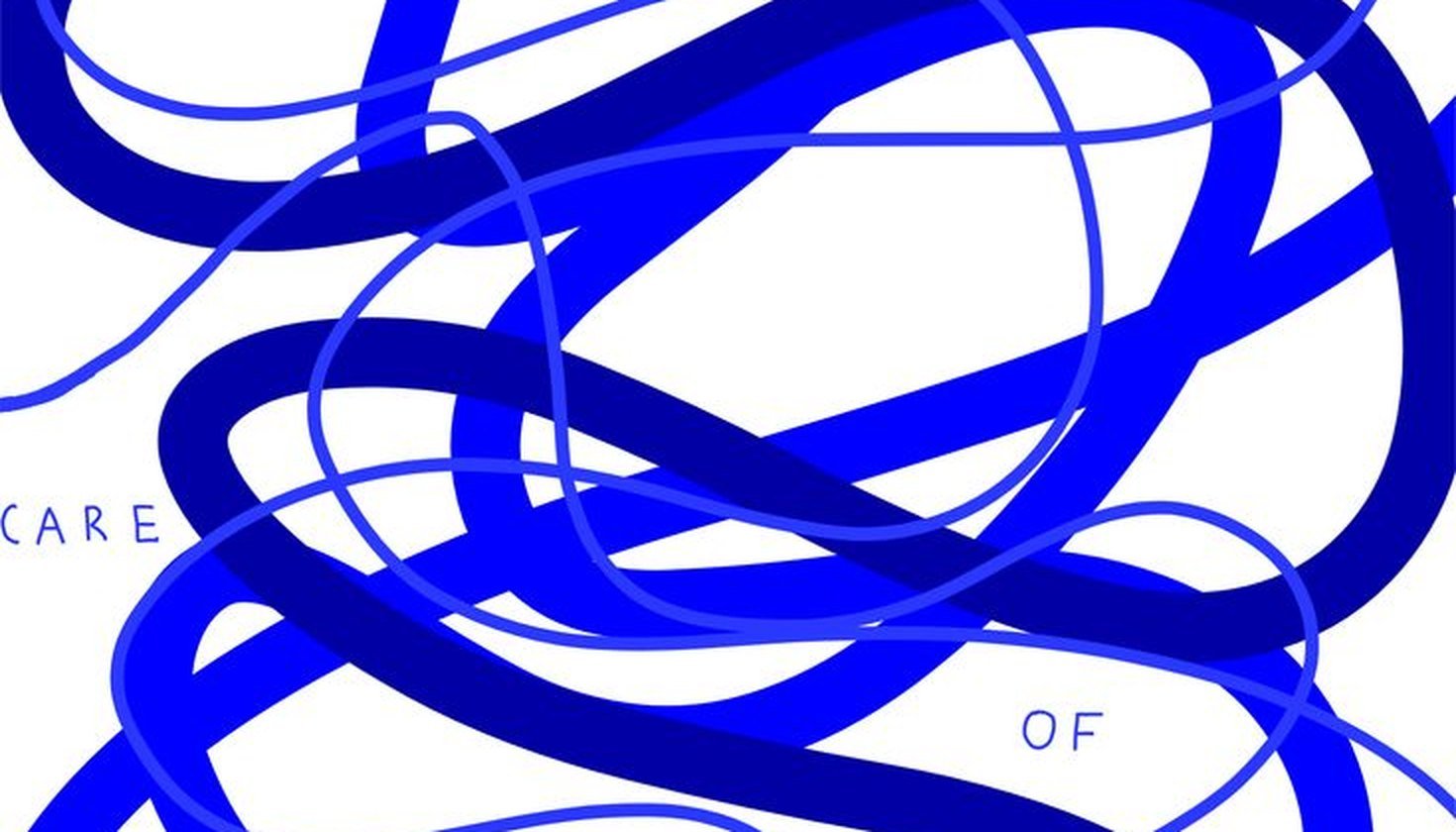 Hand-drawn electric blue scribble